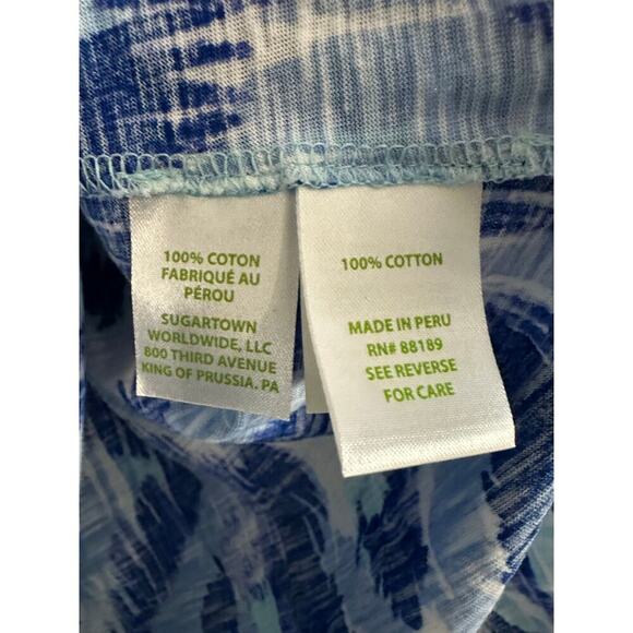 LILLY PULITZER Karissa Cotton Knit Tunic Blue Swish Fringe Trim Preppy - Small - Picture 7 of 7